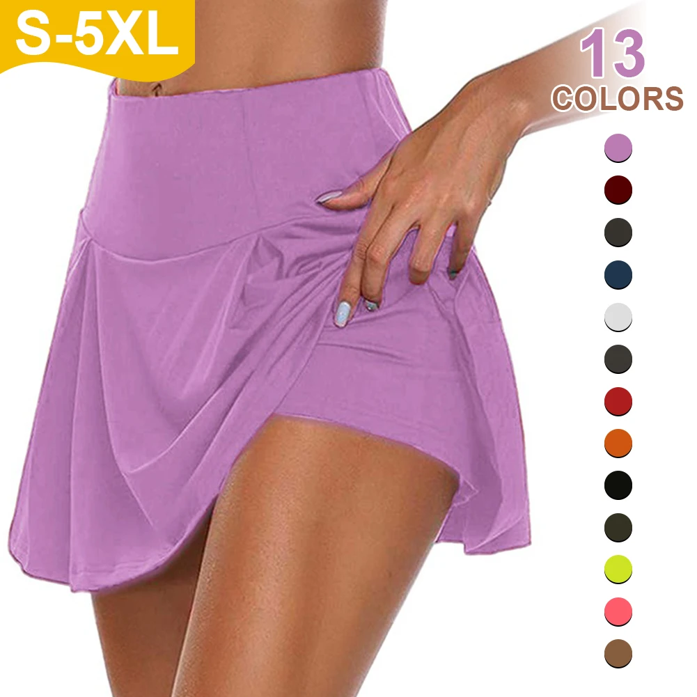 Women Yoga Shorts Skotrs Sports Tennis Skirts Shorts for Dancing Quick Drying Fake Skirts Shorts Running Cycling Fitness Gym
