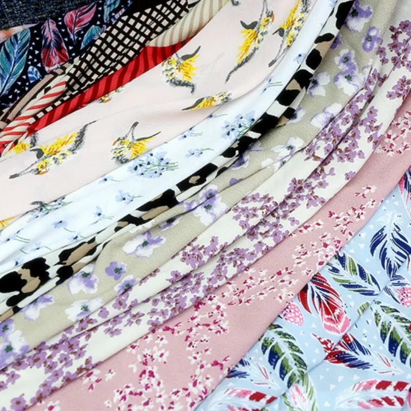 

Paris Pearl Chiffon Fabric Small Piece Printing Opaque Cloth Spring Summer Dresses Broad-legged Pants Blouses Clothing Material