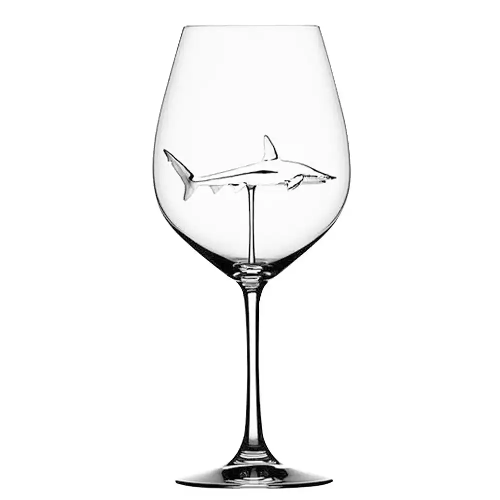 Copa De Vino De Tiburon Incorporada Nuevo Diseno Copa De Whisky Cena Decorar Cristal Hecho A Mano Para Bar Fiesta Vasos De Vidrio P7ding Otros Vasos Aliexpress