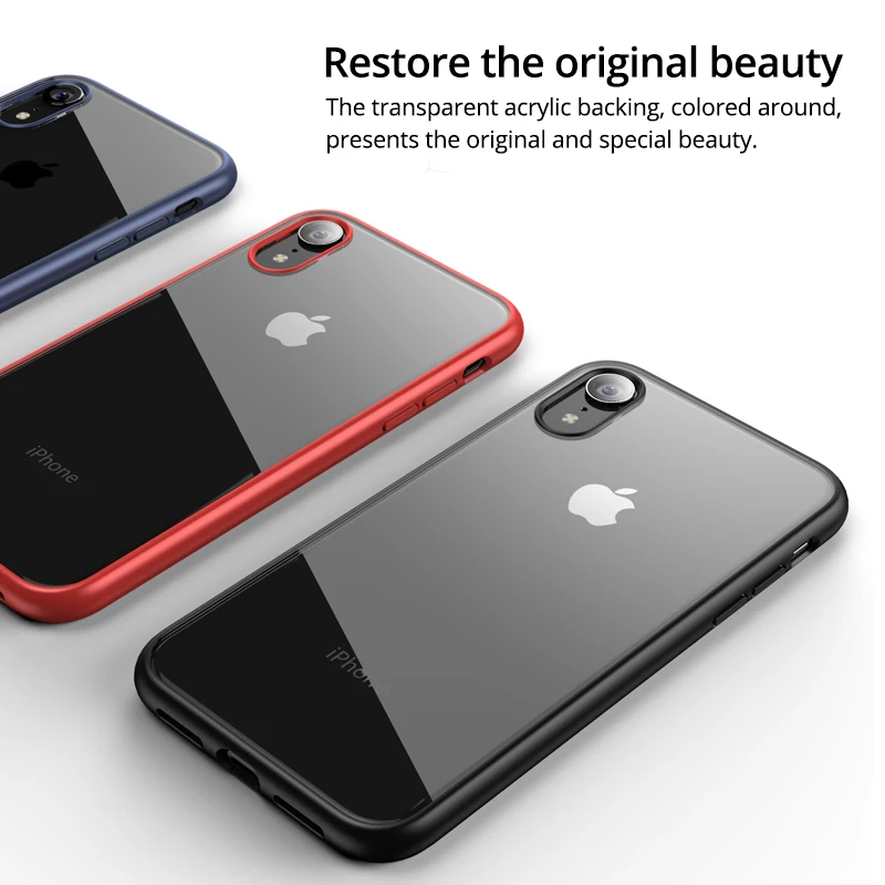 Противоударный прозрачный Гибридный Силиконовый чехол для телефона iPhone X XR XS MAX 8 7