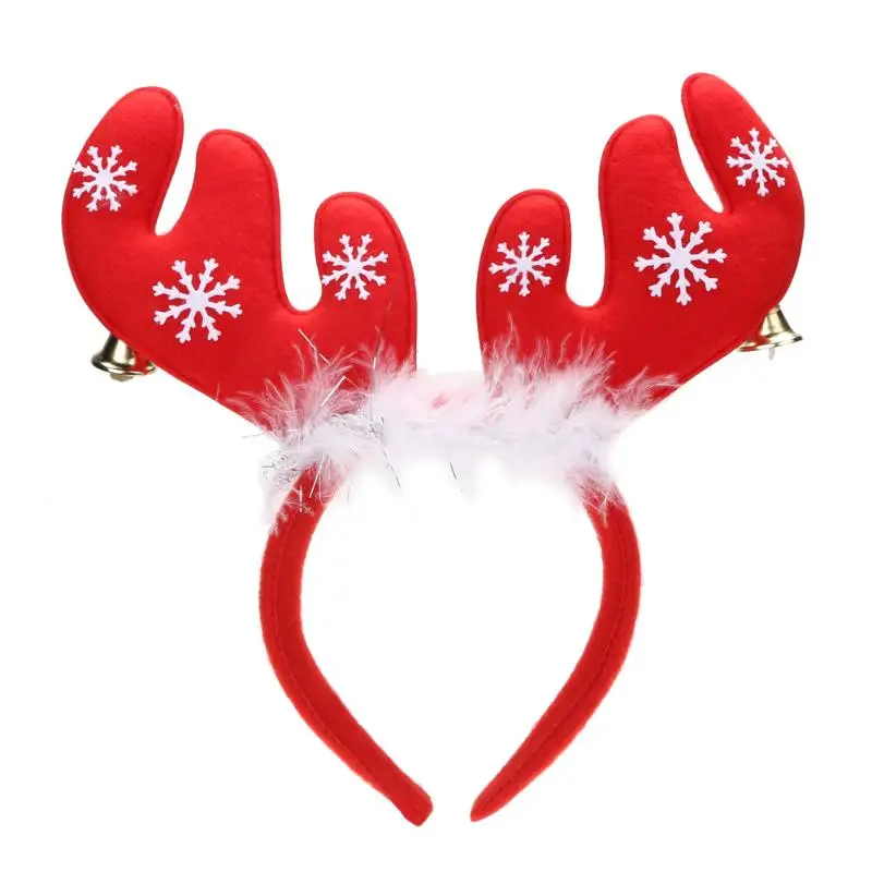 Рога оленя для волос обруч олень милый Рождественский ободок красный нос резинки для волос головной убор аксессуары для рождества Детский костюм вечерние - Цвет: 04 no Nose