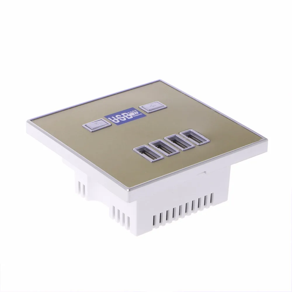 220V 4A 86 Тип 4 Порты usb стены Мощность гнездо адаптера Зарядное устройство Панель Быстрая зарядка розетки 3 Colors1