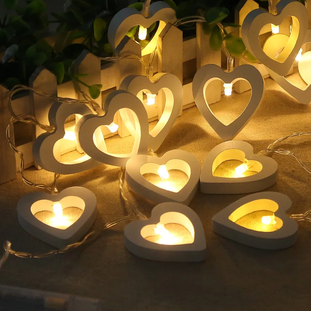 

1.2 10 Lights LED Wood Love Garland Battery Box Lamp Wedding Decoration Wedding Birthday Party Decoration Easter Decoration