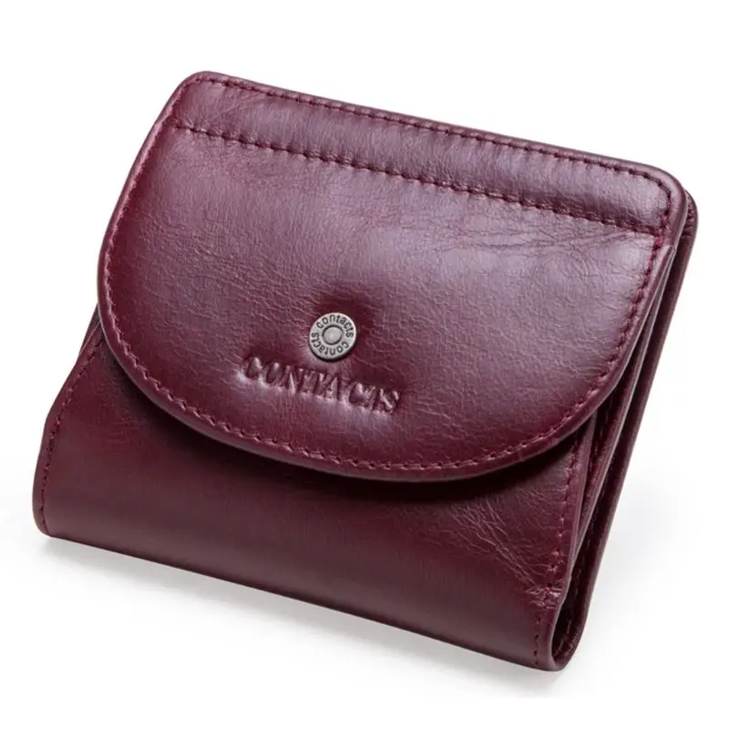 Женский кожаный короткий кошелек-держатель для карт, мини-сумочка