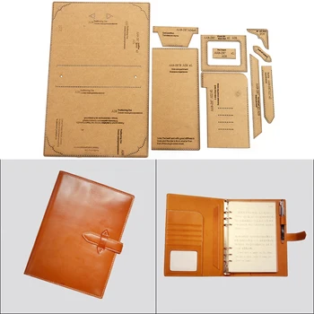 

Leather Craft Women's Fashion A5 loose-leaf Notebook Pocket book Sewing Pattern Hard Kraft Paper and Acrylic Template 17.5cm*24c
