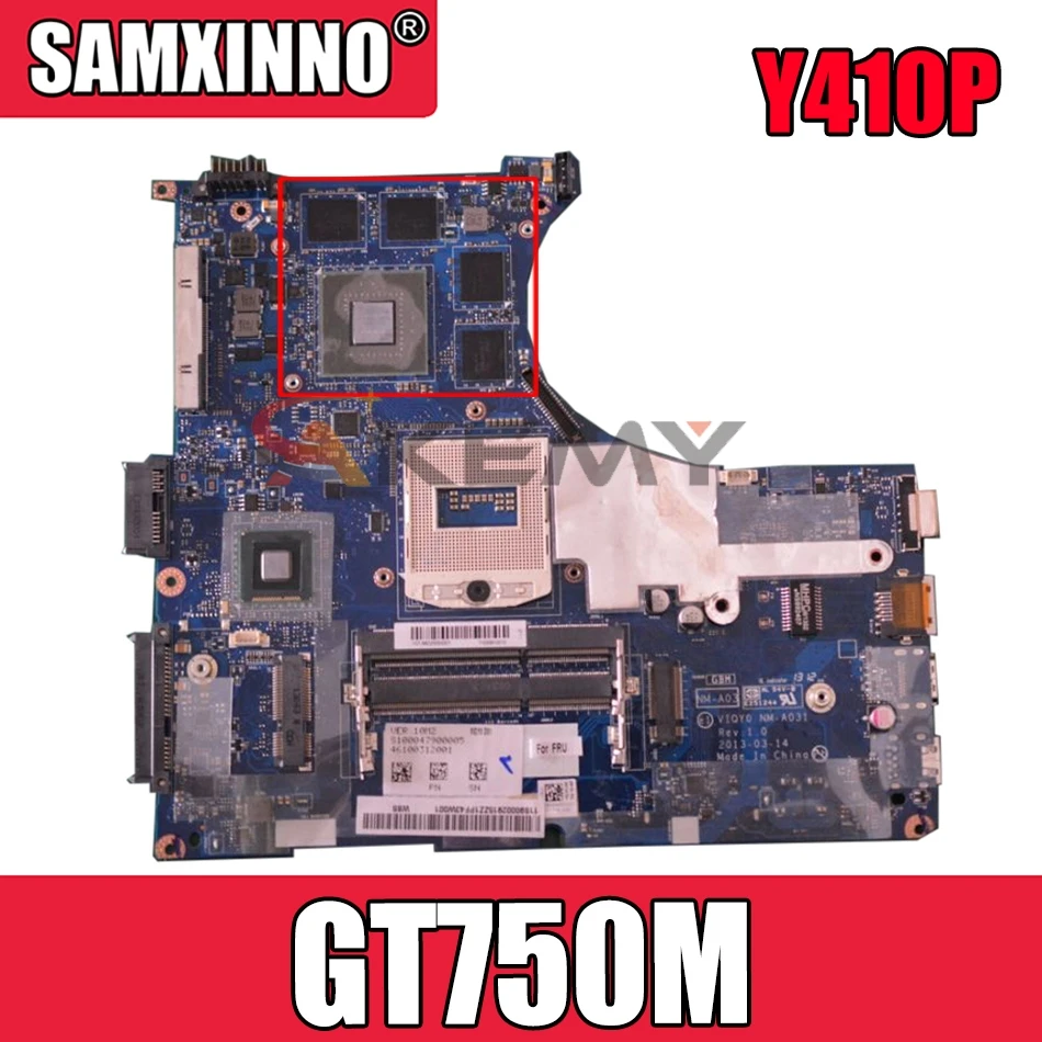 Материнская плата для ноутбука LENOVO Y410P GT750M материнская VIQY0 NM-A031 Core SR17E N14P-GT-A2 90002910 |