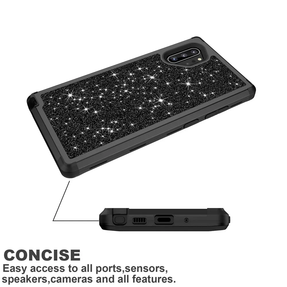 Ослепительный, сверкающий Etui для samsung Galaxy Note 10 Чехол samsung Note10 Plus чехол 3 в 1 шт для Coque samsung Note 10 чехол Note10+ 5G