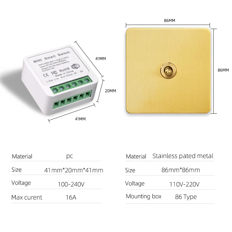 INTERRUPTOR LUZ SMART WIFI ZKTECO - 3 TOMAS