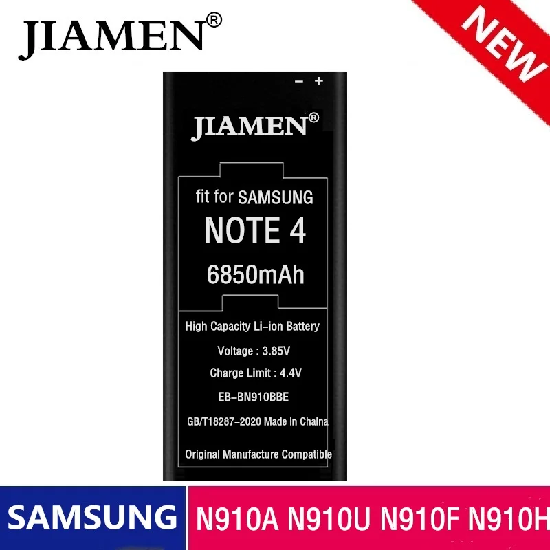 Оригинальный аккумулятор EB-BN910BBE для Samsung Galaxy NOTE 4 N910A N910U N910F N910H N910V N910C 6850mAh