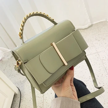 

Axukes2019 brand macarons color bow handbag handbag fashion designer square bag female simple office lady shoulder Messenger bag