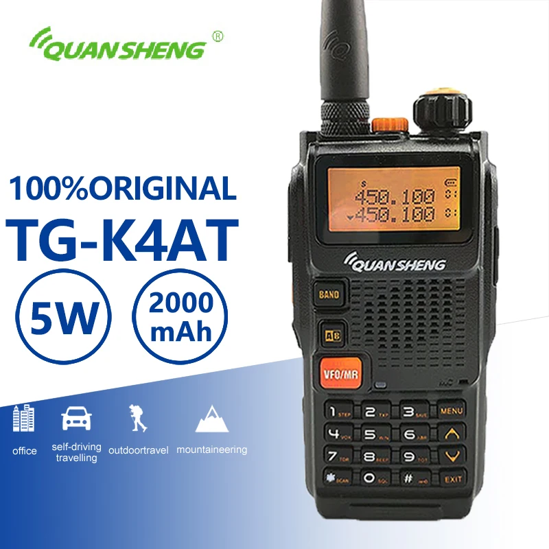 Портативная рация Quansheng TG K4AT(UV) Двухдиапазонная радиостанция Любительская