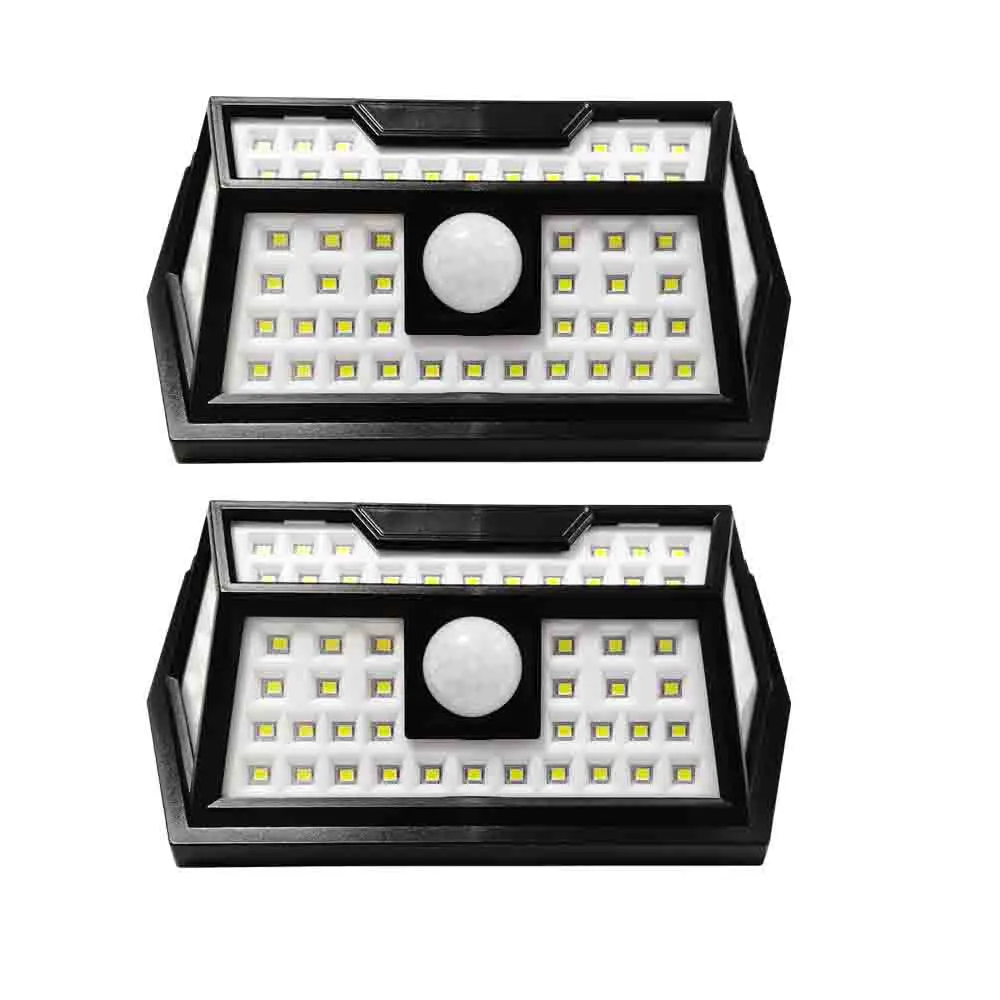 

2PCS 62LED Solar Motion Sensor Wall Light 4-Sides Outdoor Waterproof Sunlight Garden Pathway Garage Lamp