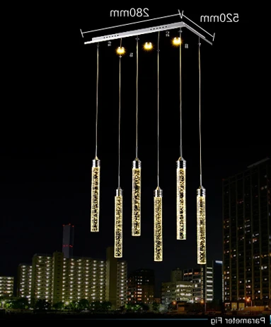 

Regal Modern Chandelier Led Restaurant Lamp Bubble Column Crystal Lamp Lighting Lamp Personality Bar Dining Room luminaria