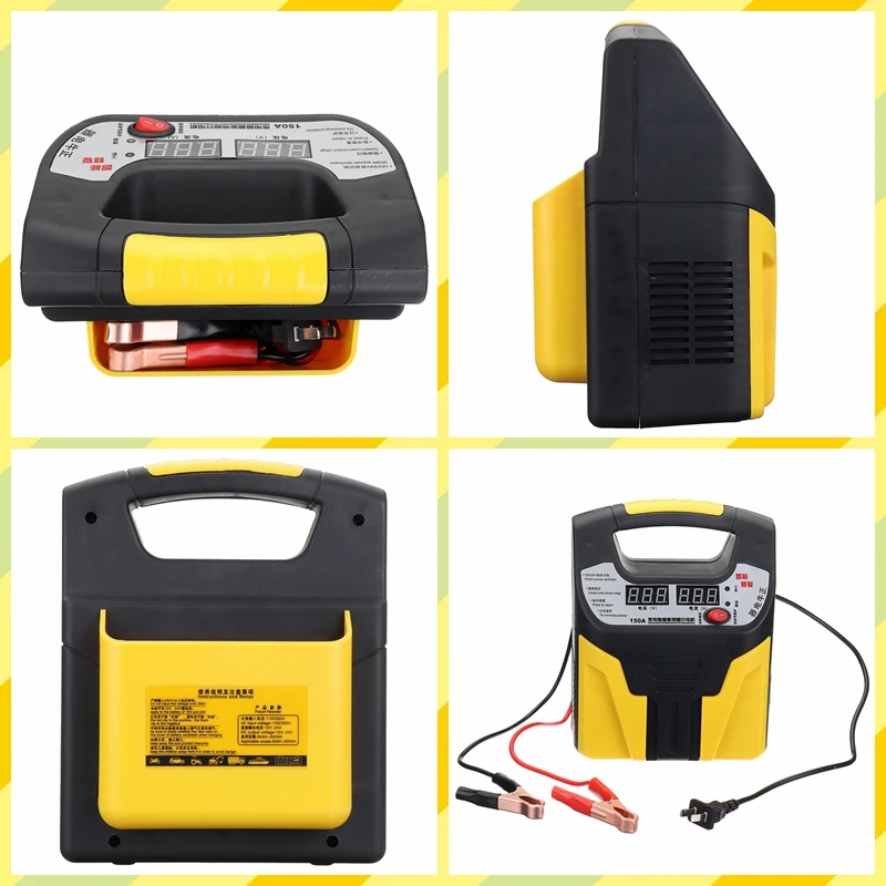 Tanie Automatyczna ładowarka samochodowa 12 V 24 V LCD inteligentny impuls 110 220V naprawa baterii litowo ołowiowej 35AH 200AH