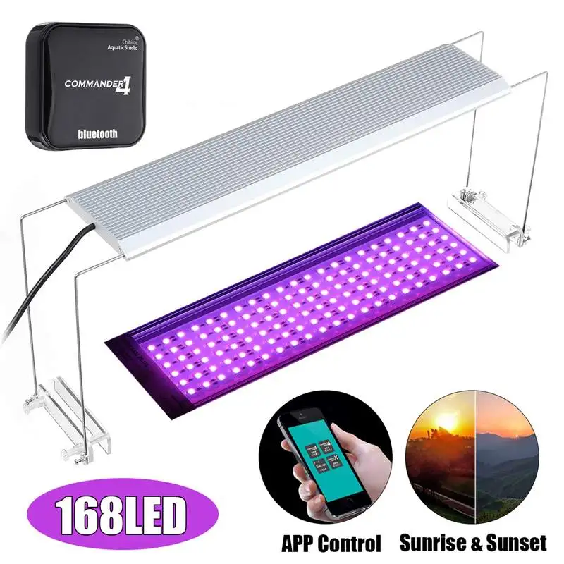 

Ultra-thin RGB 45CM LED Fish Tank Light Extendable Brackets Full Spectrum Aquarium Lamp With Commander Controller