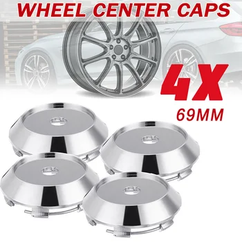 

4Pcs Chrome Universal 69mm Car Wheel Center Hubs Cap Rim Covers Sliver