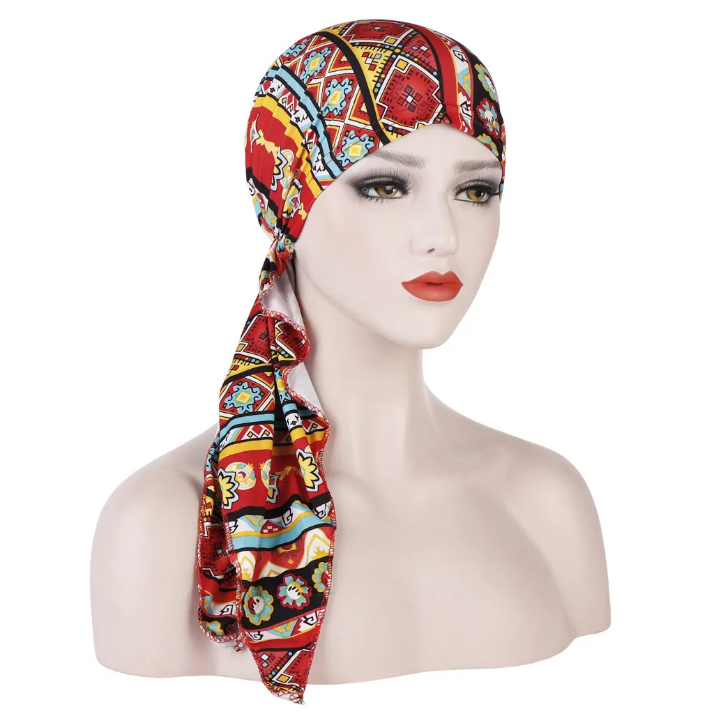 Print India Hat Muslim Ruffle Cancer Chemo Beanie Turban Wrap Scarf Cap шапка женская шапка beanie high quality cotton unisex