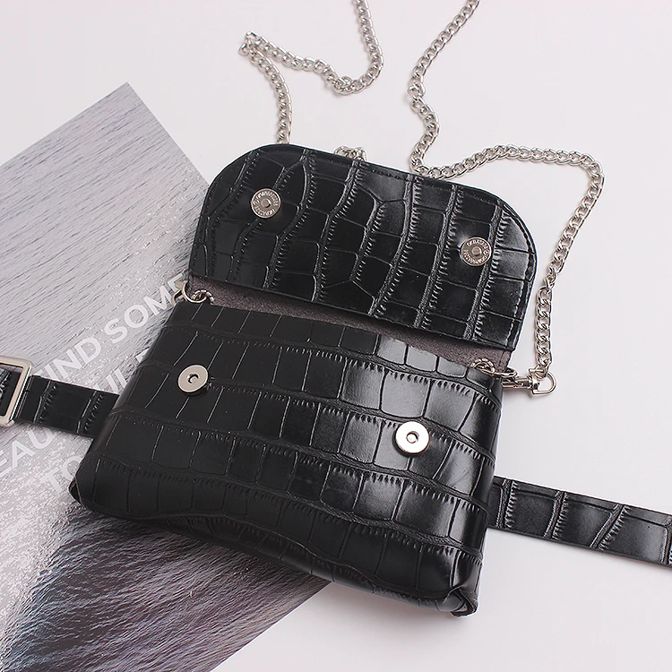 Винтажная шикарная женская сумка на пояс из искусственной кожи со съемным ремнем на пояс с сумочкой для телефона сумка на цепочке сумка-мессенджер