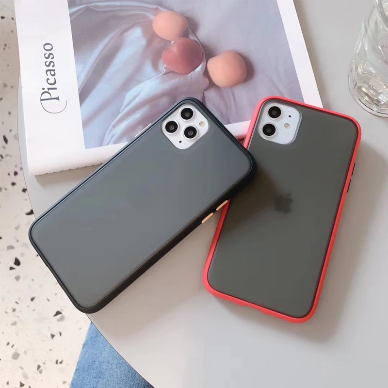 Ультратонкий матовый чехол из ТПУ для Iphone 11 Max Pro XS MAX XR X 7 8 PLUS 6 6S PLUS, Мягкий противоударный чехол контрастного цвета