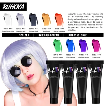 

Ruhoya Punk Style 9 Colors Salon Hair Color Cream Hair Dye Mascara Cream Non-toxic DIY Hair Dye Hair Care