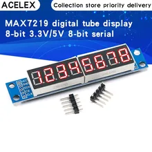Módulo de Control de pantalla Digital MAX7219, matriz de puntos LED de 8 dígitos, 3,3 V, 5V, controlador de serie, 7 segmentos