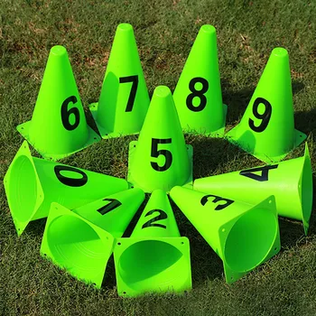 

10pcs Number Sports Equipment Soft Professional Practical Obstacle Durable PE Sign Football Training Logo Soccer Supplies