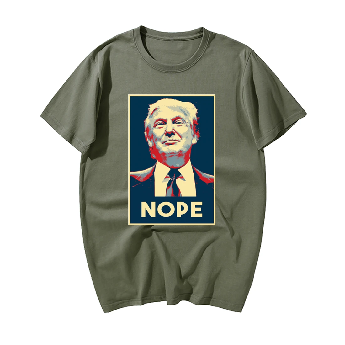 Donald Trump Twitler Nope Funny President T Shirt Men Fashion Summer Cotton Hip Hop Tops Casual Short Sleeve T-Shirt - Цвет: Dark Green 6