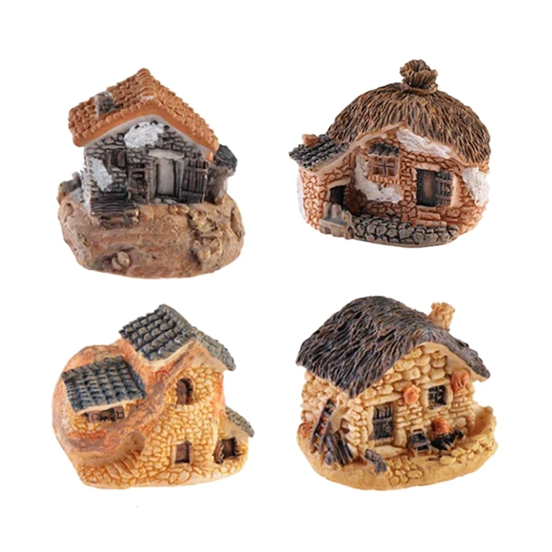 

4 Pack Miniature Fairy Garden House Cottage Accessories for Mini Garden Patio Home Outdoor Decor
