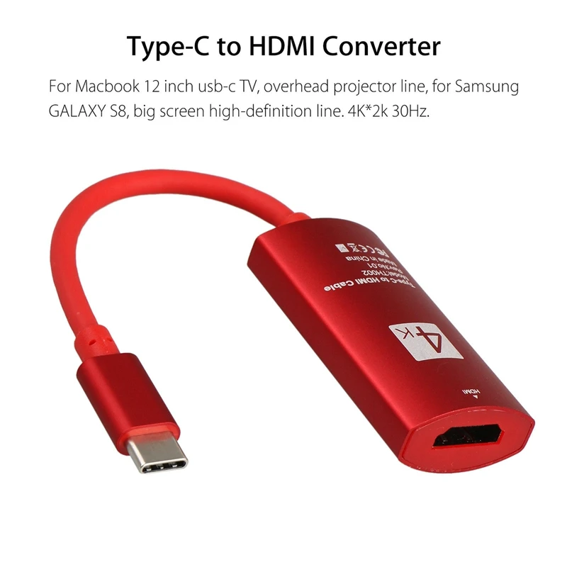 USB C адаптер Type для HDMI HDTV 4K x 2K UHD Samsung Galaxy S9 S8 + Note 8 20 см|Кабели передачи данных| |