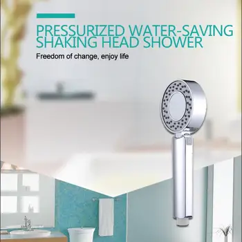 

Electroplated Double-sided shower head water-saving round ABS chrome plated Booster high pressure hand shower Bathroom tool