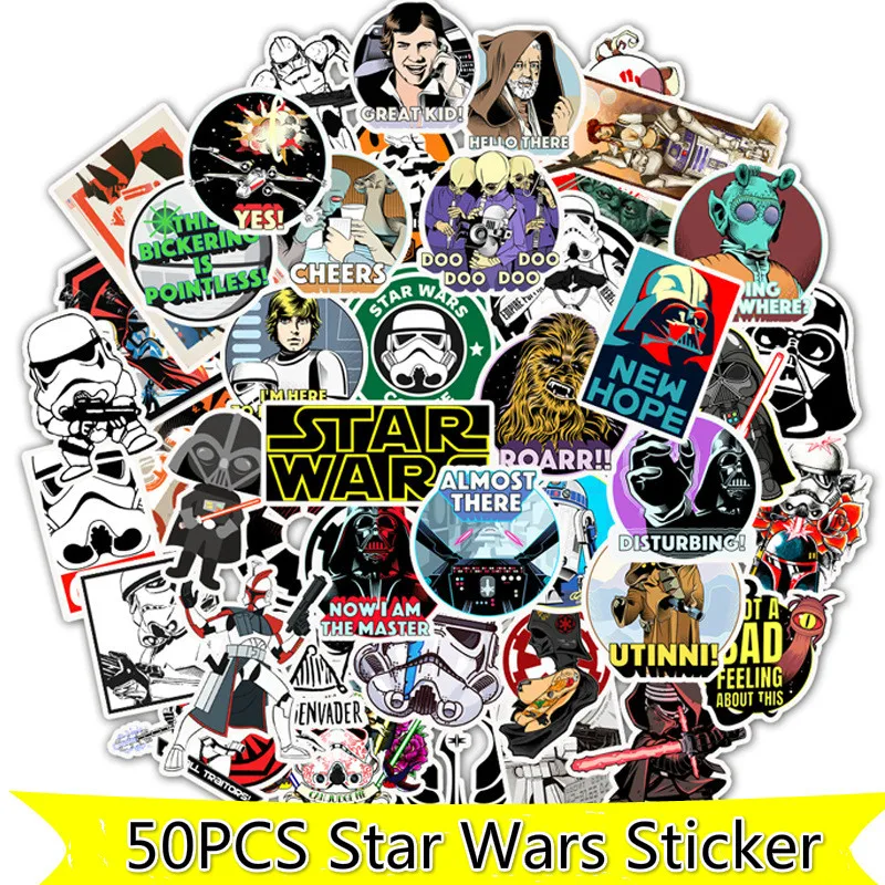 50 шт./лот наклейки StarWars для багажа холодильника мотоцикла скейтборда рюкзака