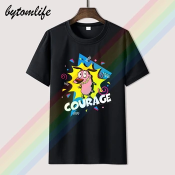 

Courage The Cowardly Dog Nineties Graphic Men's print cotton casual o-neck t-shirt