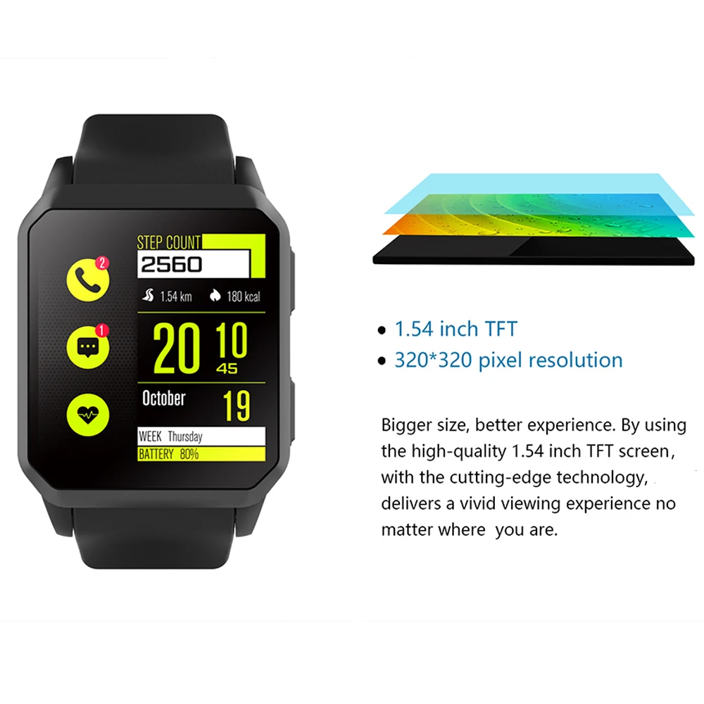 Android 5.1 OS Waterproof Smart Watch RAM 512MB + ROM 8GB 1.54 inch Touch Screen Quad Core 1.3Ghz GPS Support SIM Card 3G Wifi