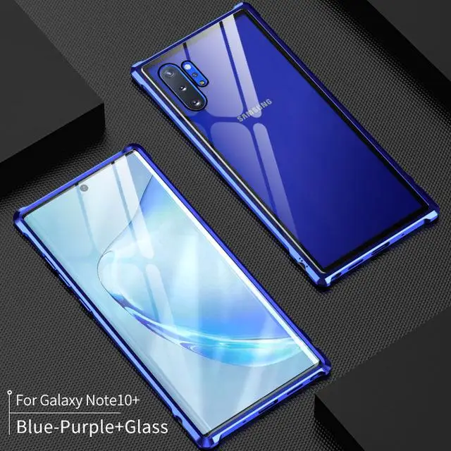 Роскошный чехол для samsung Galaxy Note 10 Plus 5g, чехол из закаленного стекла для samsung Note10+ чехол, ударопрочный чехол - Цвет: Синий