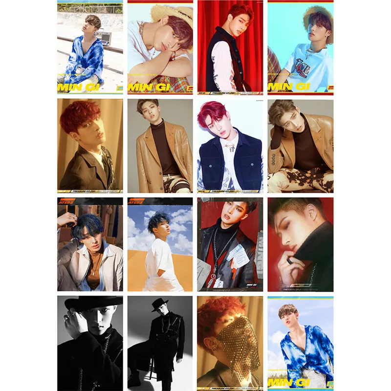 16 шт./компл. KPOP ATEEZ Aurora TREASUREEP FIN ALLTOACTION Wonderland DazzlingLight Фотокнига 52*74 мм LOMO Card FH203