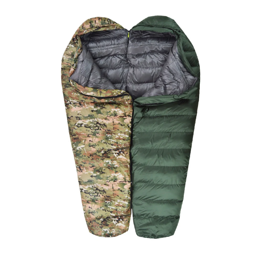 Very Warm White Duck Down Filled Adult Mummy Style Sleeping Bag Fit for Winter Therma 3 Kinds of Thickness Travel Camping 3