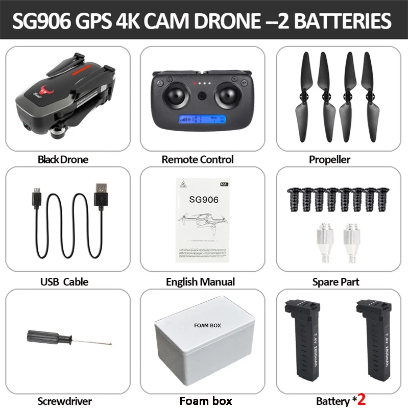 SG906 мини-Дрон gps 5G Wi-Fi FPV RC zangao Selfie 4 K бесщеточный Дрон com Câmera HD RC Квадрокоптер dobravel Dron VS VISUO XS809 - Цвет: black 2B