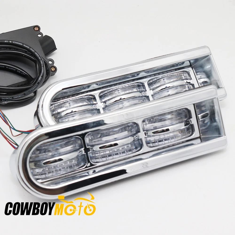 Motorcycle LED Light Accent Saddlebag Filler Inserts Support Tail Light For Harley Electra Glide Road King