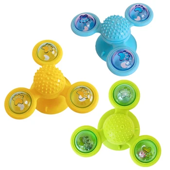 

1Pc Cat Toy Newest Three Heads Turntable Teasing Interactive Pet Toy Chewy Rotatable with Catnip LED Bell for Cat