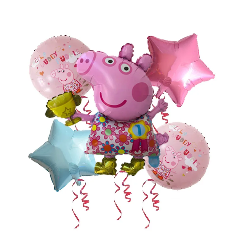 5 шт./партия 18 дюймов Peppa Pig helium Воздушные шары Дети День Рождения вечерние украшения детский душ Джордж баллон детские игрушки globos - Цвет: Светло-зеленый