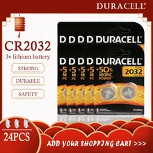 24 sztuk oryginalny DURACELL CR2032 DL2032 bateria telefonu guzik 3V baterie litowe do zegarka komputer kalkulator sterowania DL/CR 2032
