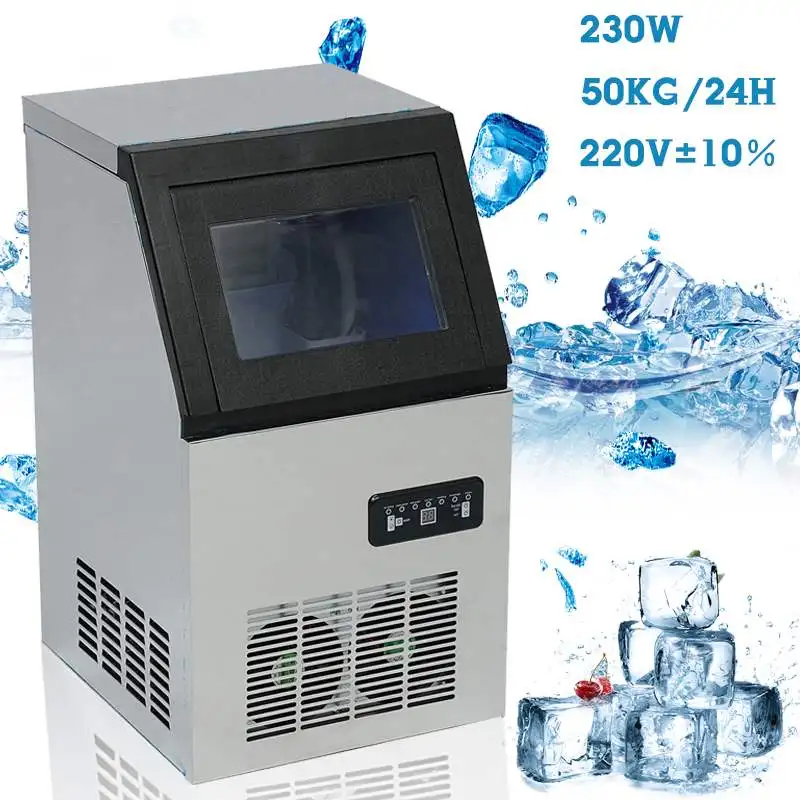 

Efficient 50KG /24H 220V EU Plug Electric Automatic Cube Ice Maker Commercial or Home Use Ice Making Machine 230W Ice Maker