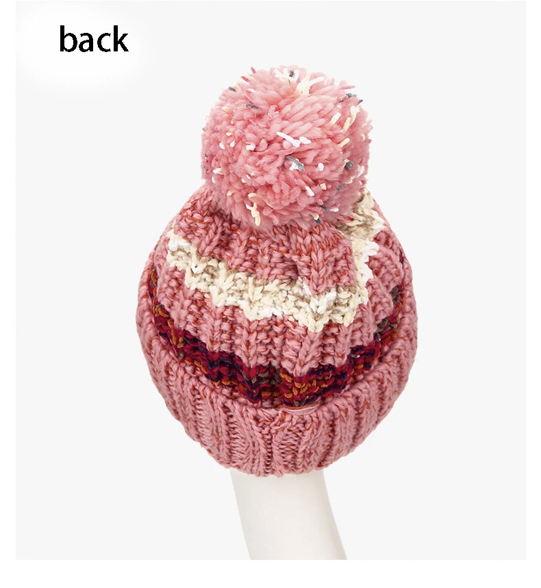 Зимняя шапка Skullies Beanies, зимняя теплая шапка с помпоном, женская вязаная шапка, уличная теплая шапка для отдыха