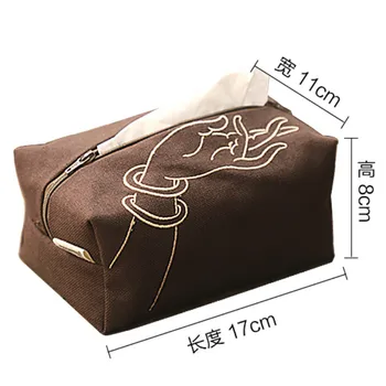 

Decorative Black Tissue Box Cover Napkin Kitchen Toilet Paper Holder Napkin Night Stand Boite Mouchoirs Cute Tissue Box KK60ZJ