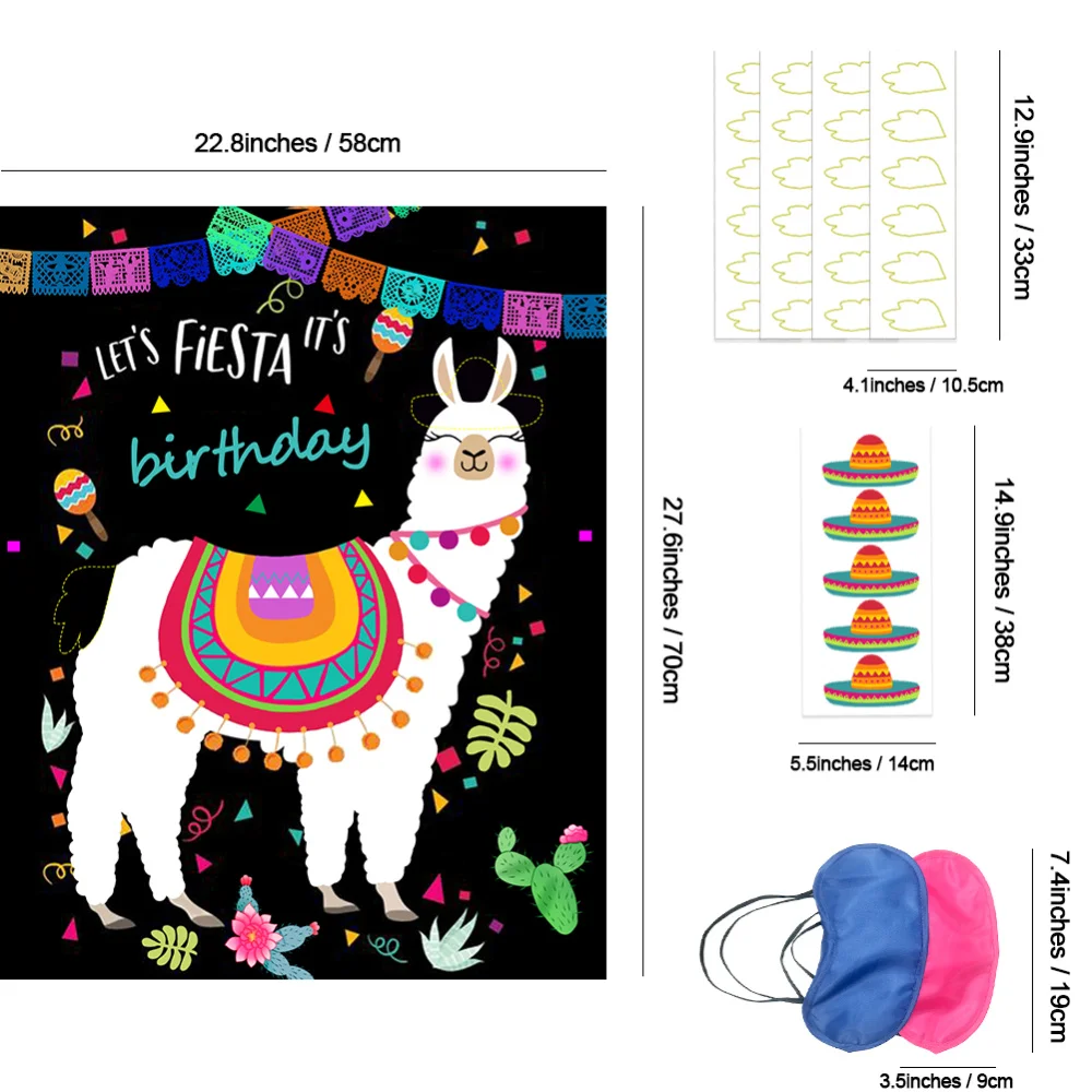 Mexica Pin the Tail on The Llama Game вечерние баннеры из альпаки украшения для детского дня