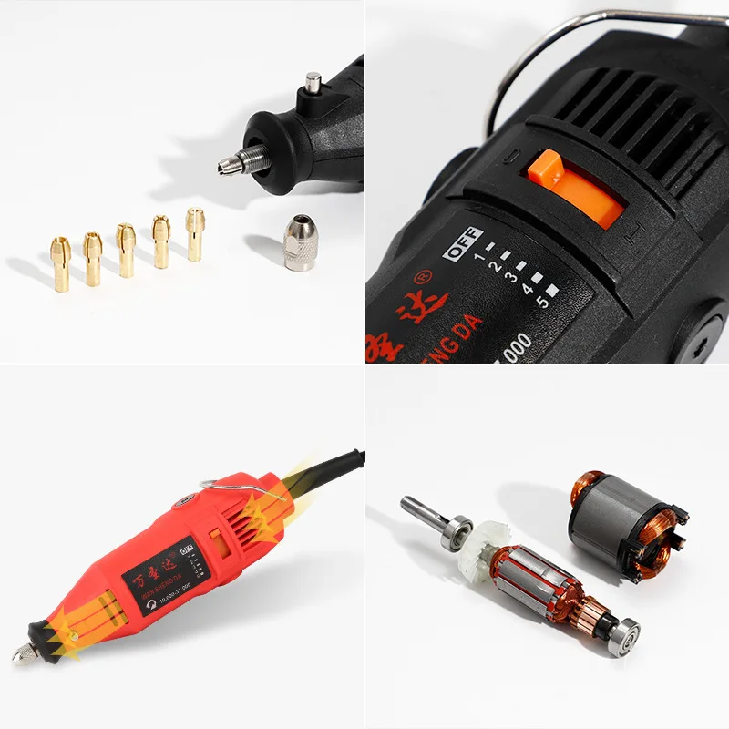 LAMEZIA 220v 180w Mini Electric Angle Grinder Regulating Speed Grinding Machine Tool Engraving Pen For Polishing Woodworking