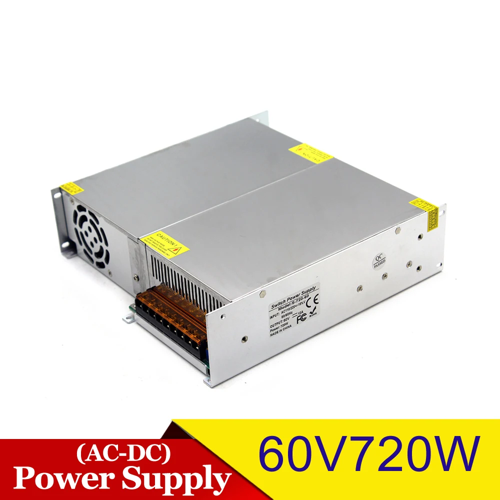 Выключатель с одним выходом источник питания DC60V 12A 720W Постоянное напряжение AC DC