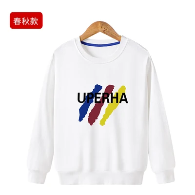 color white Свитеры для детей от 4 до 18 лет пуловеры для подростков, одежда для мальчиков и девочек Осенняя повседневная детская хлопковая толстовка - Цвет: color white