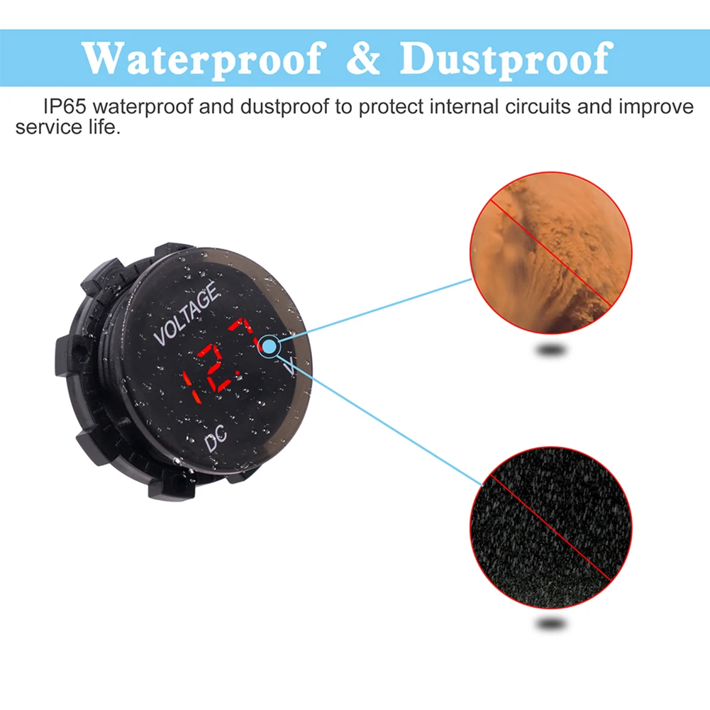 Универсальный цифровой вольтметр измеритель напряжения для автомобилей и