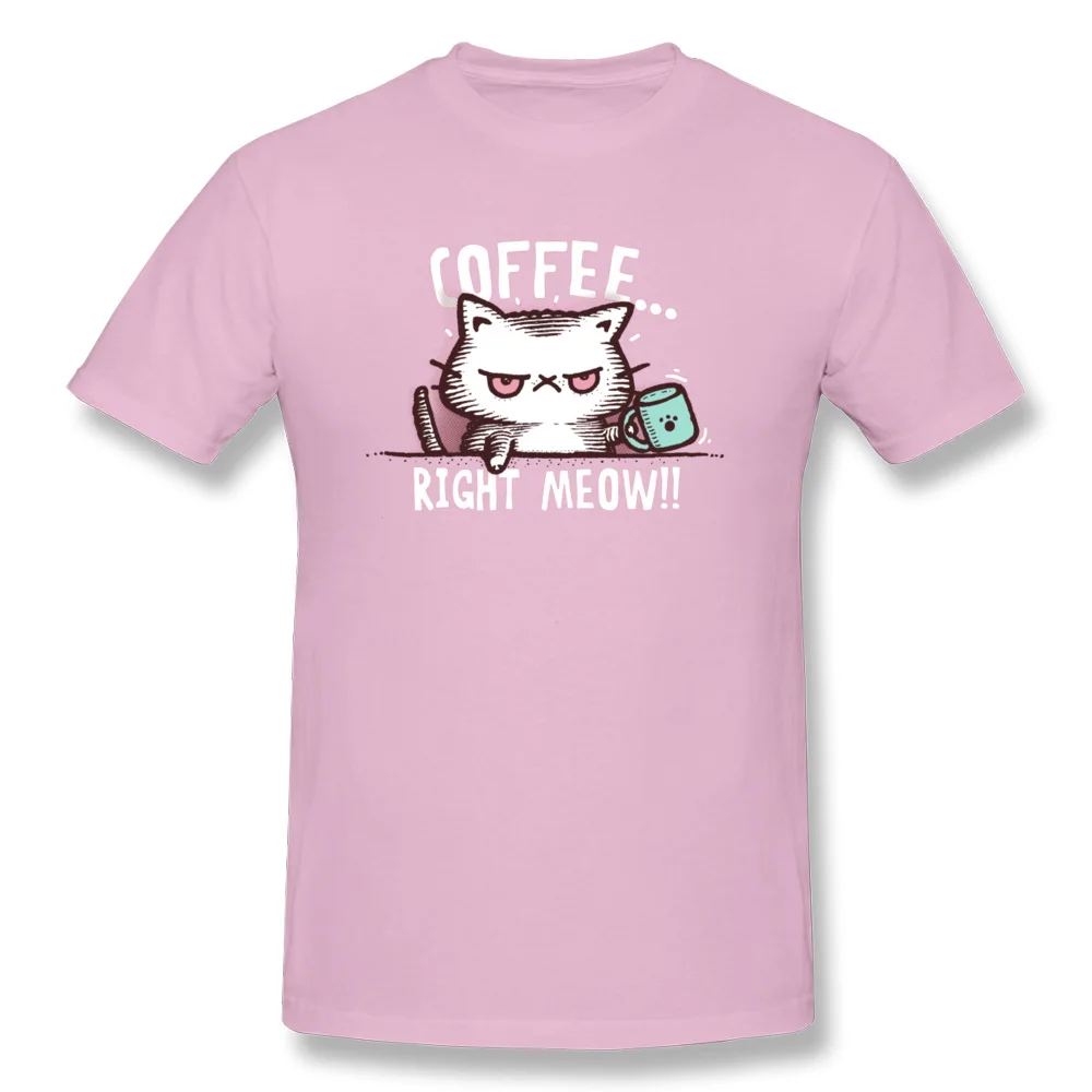 Coffe_right_meow_357 Cotton Fabric Boy Short Sleeve T Shirt 3D Printed Summer/Fall T-shirts Geek Tee Shirts Newest Round Collar Coffe_right_meow_357 pink